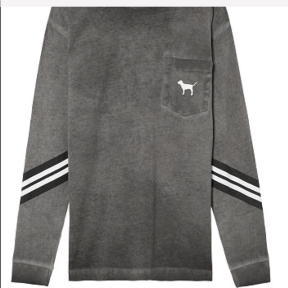 VS PINK CAMPUS LONG SLEEVE TEE SZ M - Picture 3 of 6